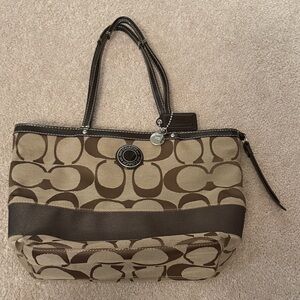Brown and Tan Tote Bag